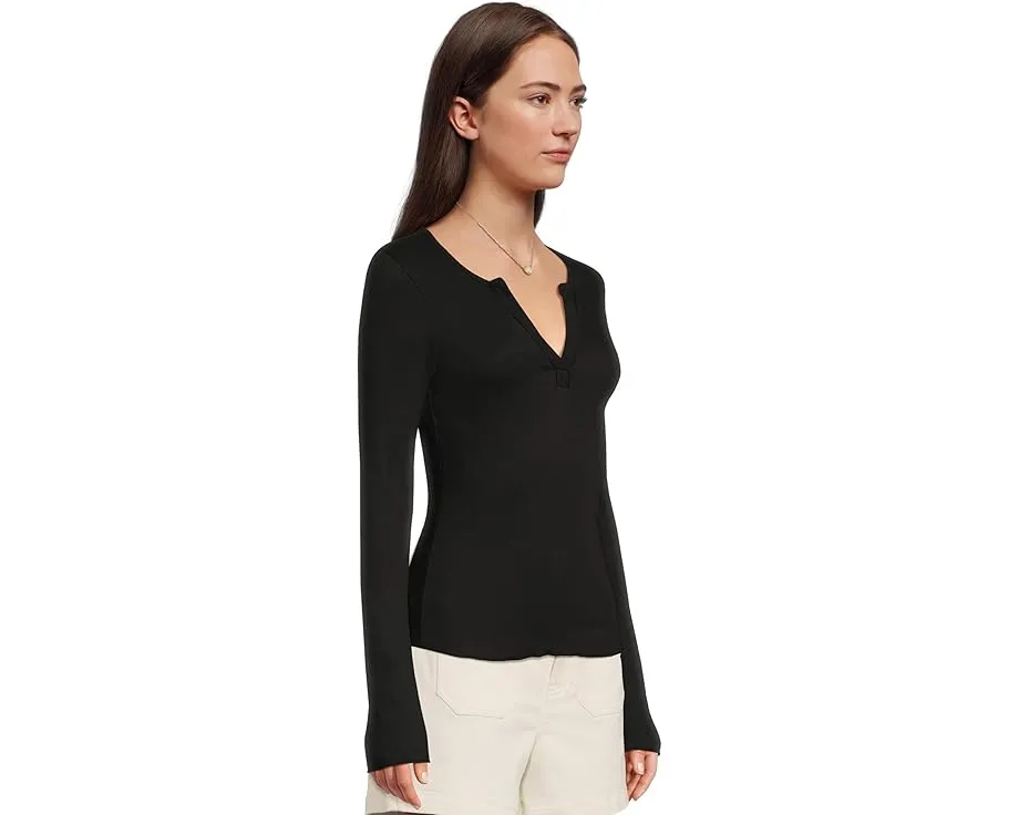 Хенли Michael Stars Salem с длинными рукавами и комбинированной планкой