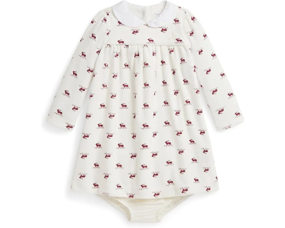 Комплект для младенцев Polo Ralph Lauren Kids: платье и блумеры из велюра с принтом лося