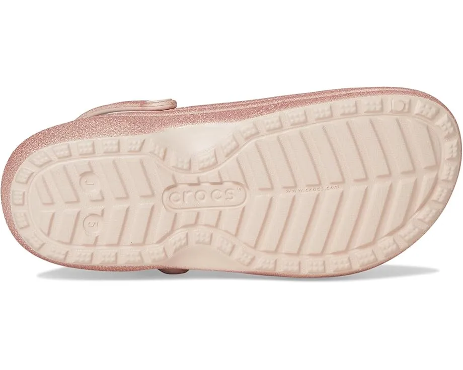 Crocs утепленные сабо Classic Lined Glitter для детей с блестками