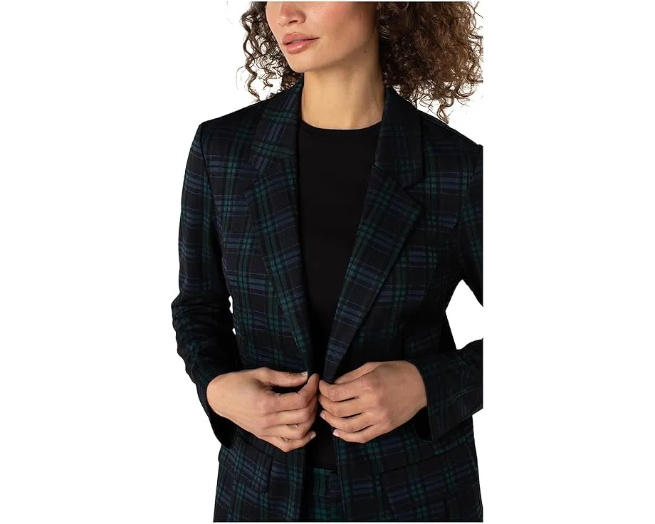 Блейзер Liverpool Los Angeles Boyfriend в клетку с жаккардовым узором