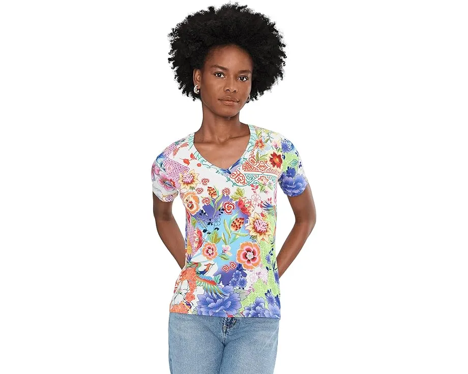 Футболка Johnny Was The Janie Favorite с V-образным вырезом