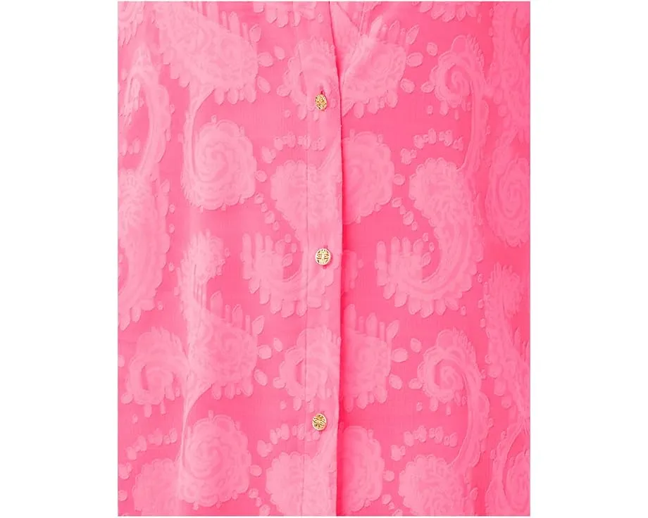 Кардиган-накидка Lilly Pulitzer Sadira Clip с воротником и плиссировкой на спинке