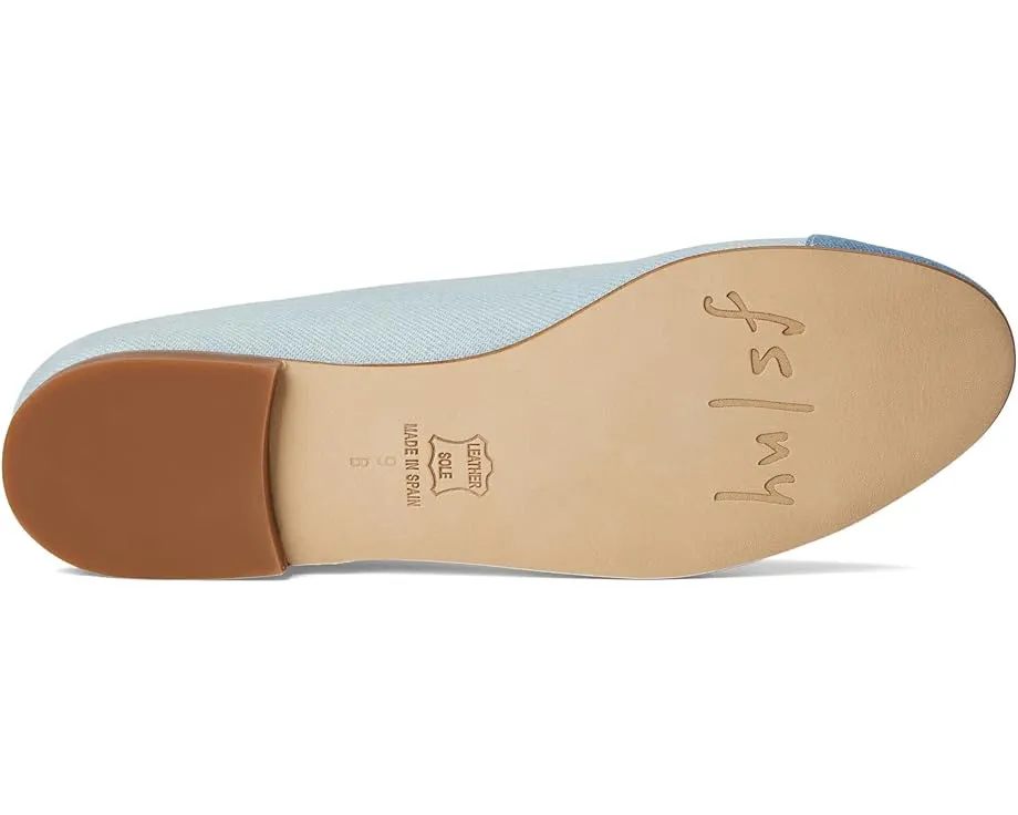 Балетки Nina от French Sole из денима с круглым носком и кожаной подошвой