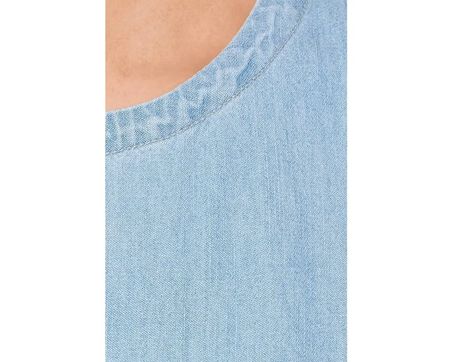 Топ Eileen Fisher из легкого денима с круглым вырезом