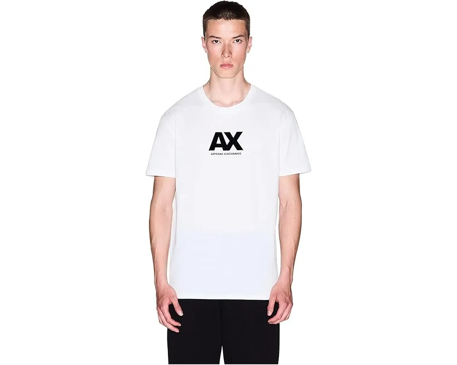 Хлопковая футболка Armani Exchange с логотипом и прямым подолом