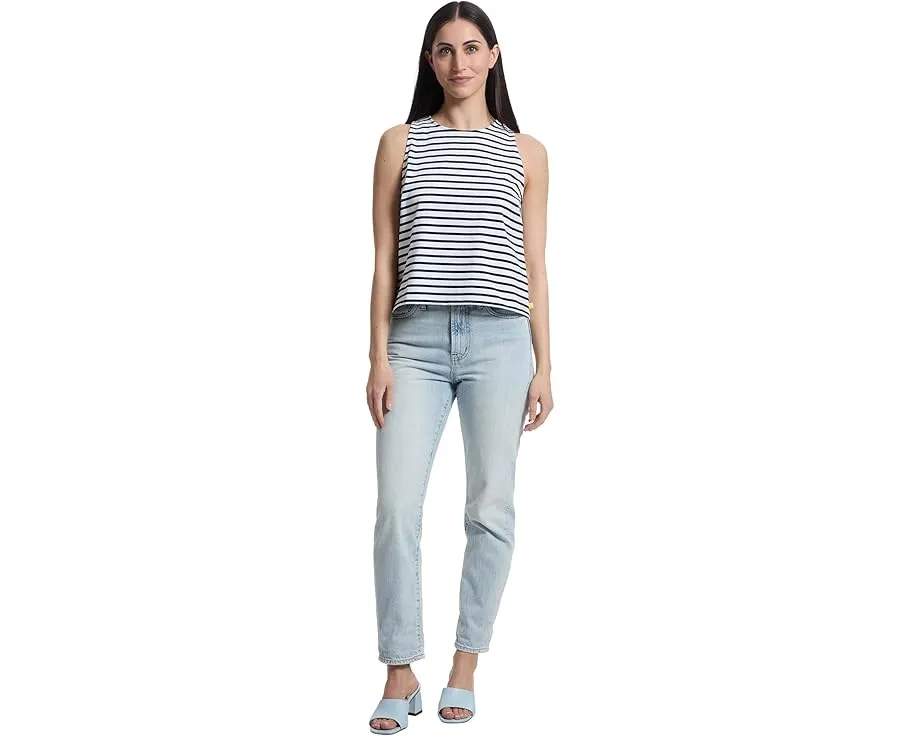 Топ Lilla P Mixed Media Tank с лодочкой и полосками спереди