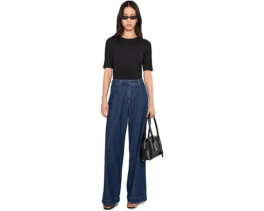 Топ с круглым вырезом из органического хлопкового стрейч-риба Eileen Fisher