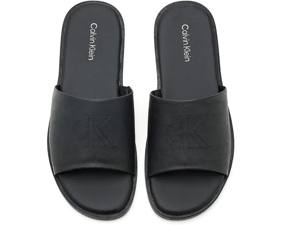 Сланцы Calvin Klein Edenn с логотипом CK и круглым открытым носком