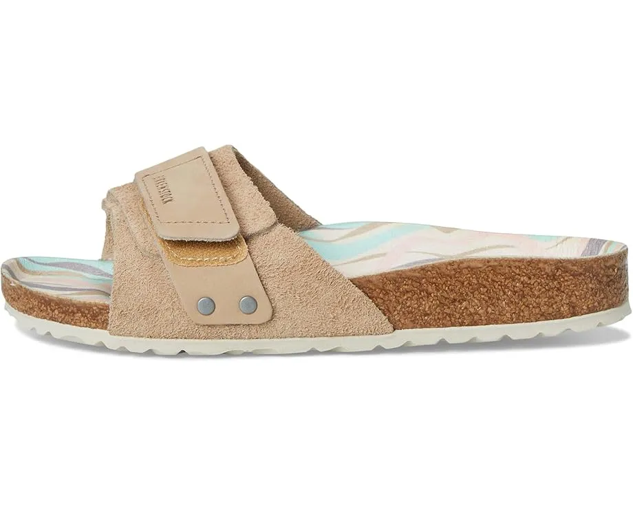 Сандалии Birkenstock Oita Printed Footbed с замшевым верхом и стелькой с принтом