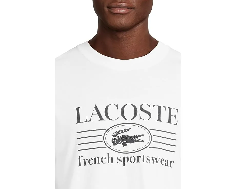 Футболка Lacoste Classic Fit Cotton Print с принтом и вышитым крокодилом
