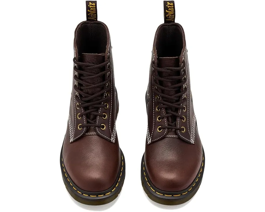 Ботинки Dr. Martens 1460 Pascal Flower с цветочным принтом и желтой строчкой