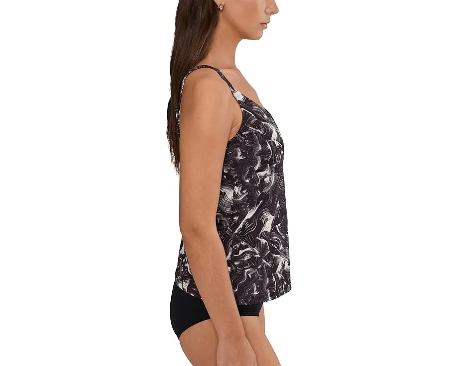 Танкини Nike Expressive Brushstrokes V-neck с устойчивой к хлору тканью и средней поддержкой