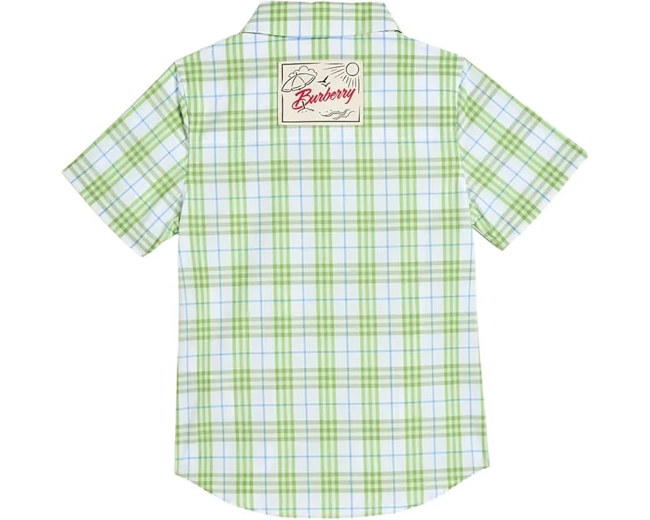 Burberry Kids рубашка Owen с клетчатым принтом и накладным карманом