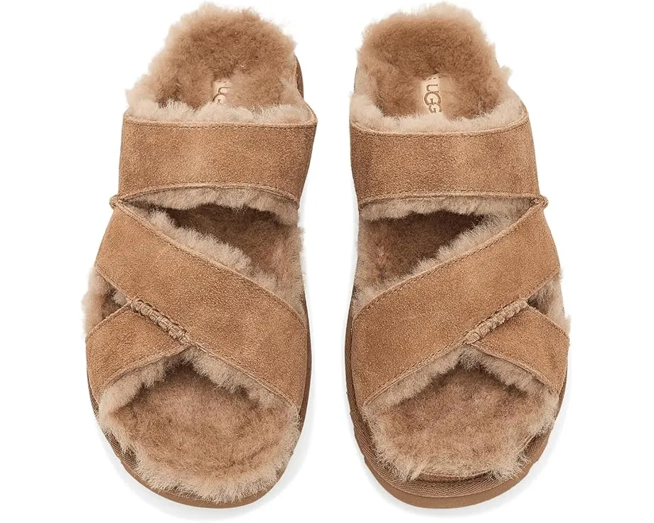 Сандалии UGG Greenport Cross Strap Slide с меховой подкладкой