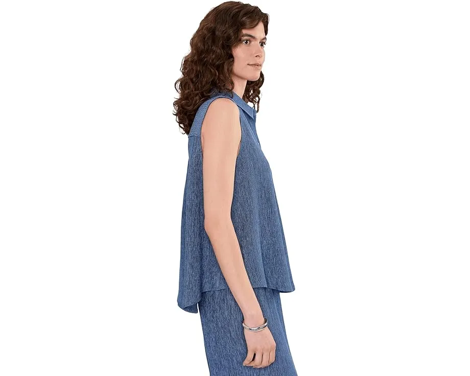 Рубашка Woven Plisse Classic Collar Shirt Eileen Fisher с воротником