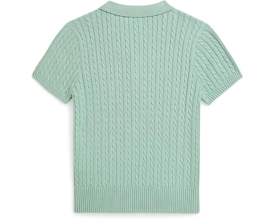 Свитер-поло из хлопка с мелким жаккардом Polo Ralph Lauren Kids для детей постарше