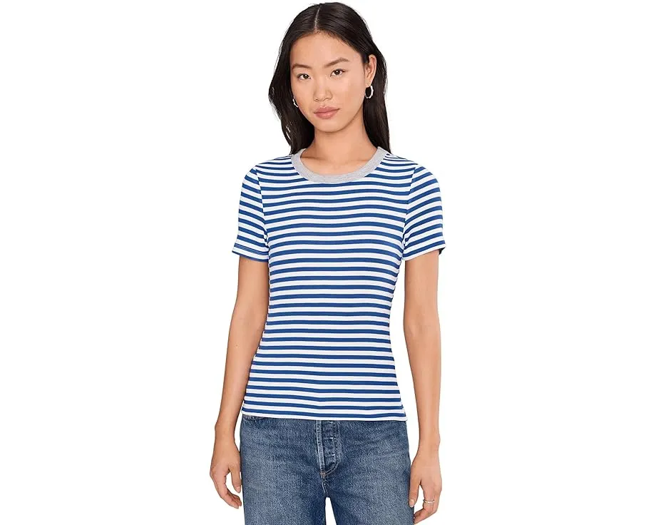 Футболка Michael Stars Jenny Ringer с контрастной отделкой и полосатым принтом