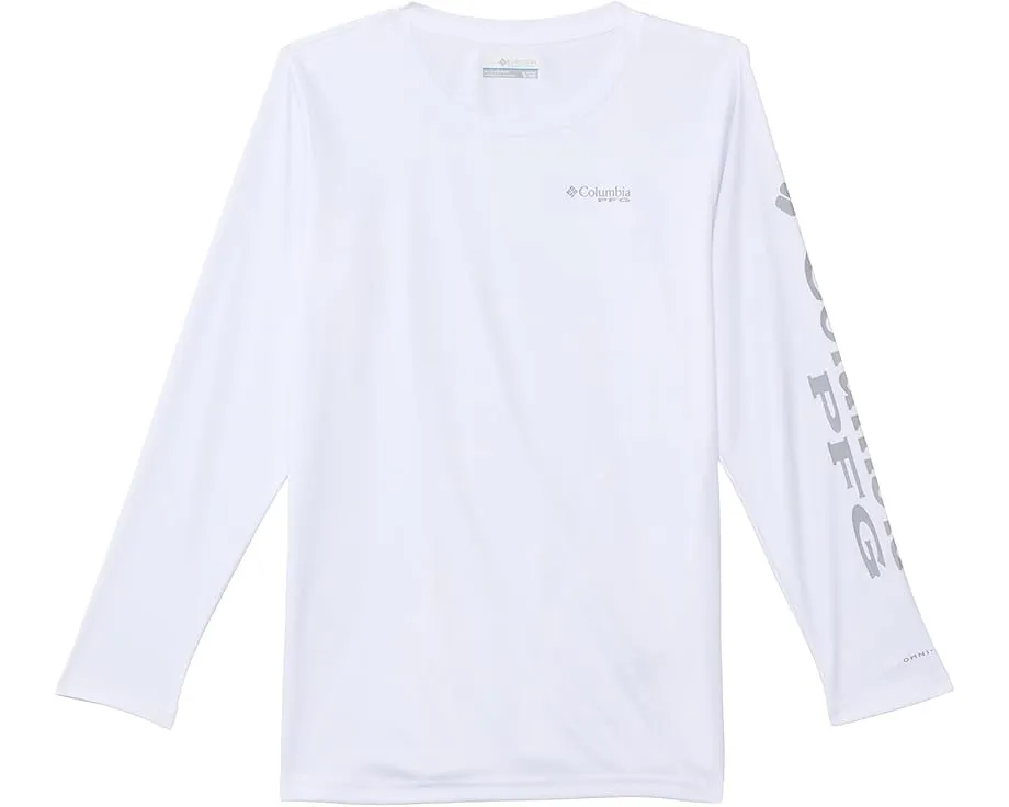 Футболка Columbia Kids Tidal Tee Long Sleeve с длинным рукавом и принтом на рукавах