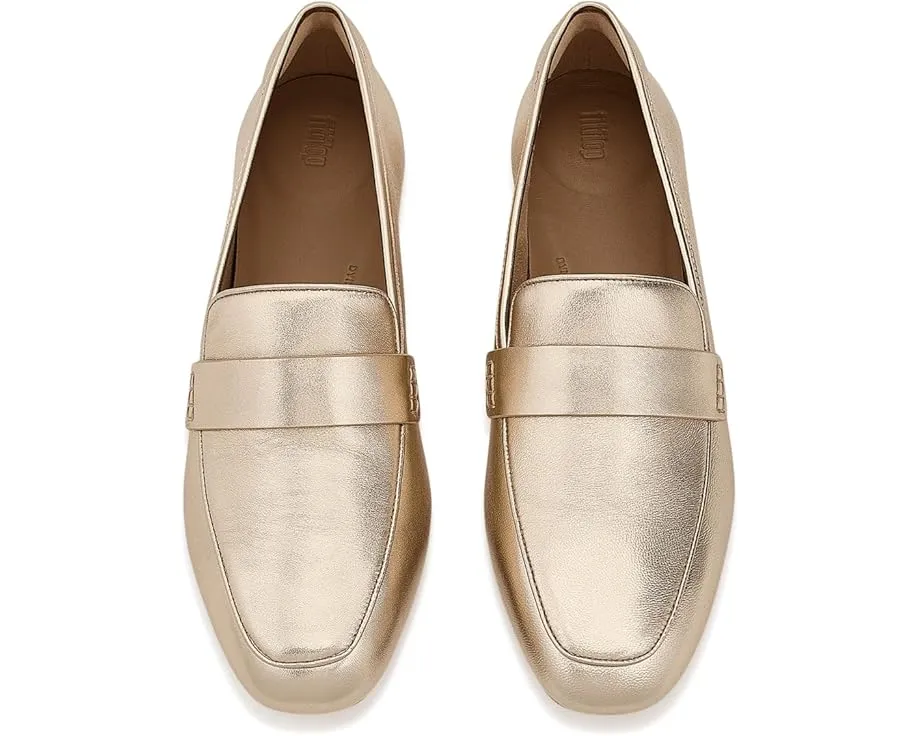 Лоферы FitFlop Delicato из мягкой металлизированной кожи