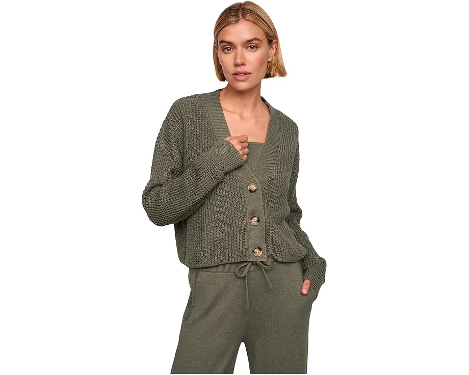 Короткий кардиган Eberjey Recycled Sweater Cropped Cardigan из переработанного хлопка
