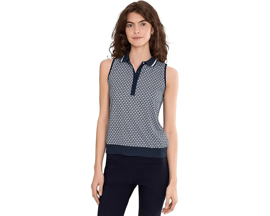 Поло Callaway Sleeveless Scarf Geo без рукавов с рельефным воротником