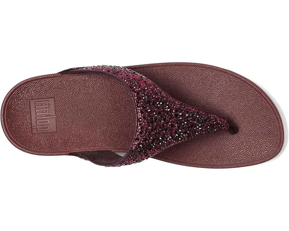 Сандалии FitFlop Lulu Crystal-Mix с микроволокном и клиновидным каблуком