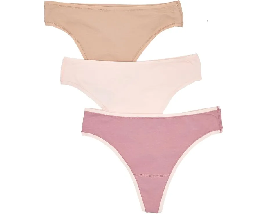 Трусики-стринги Bliss Bare Cotton 3 шт из дышащего хлопка пима