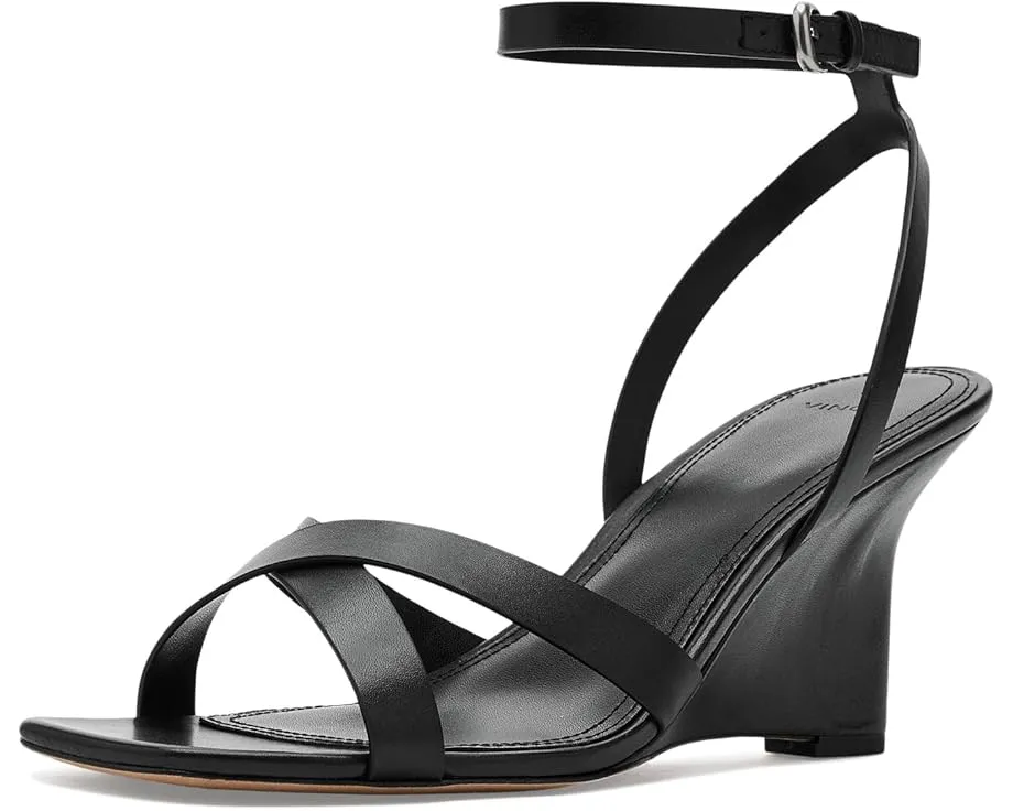 Сандалии Vince Parma на клиновидном каблуке с перекрестными ремешками