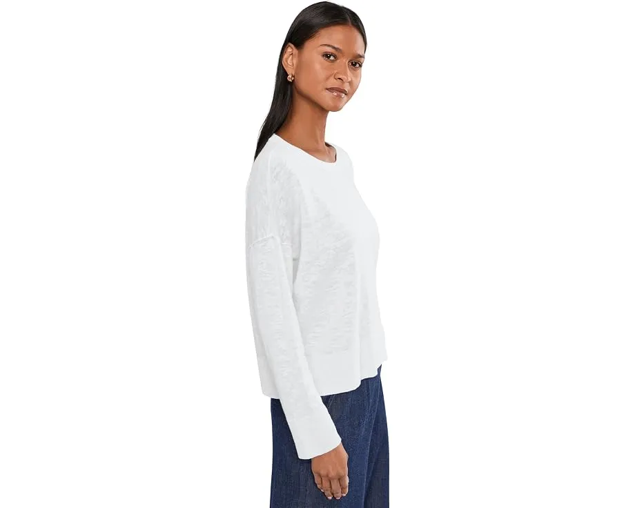 Свитер Eileen Fisher с круглой горловиной из узловатой смеси органического льна и хлопка
