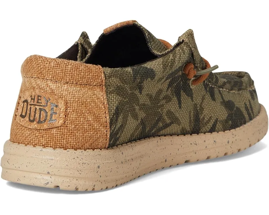 Легкие слипоны Wally Palm Jute с верхом из джута и тропическим принтом Hey Dude