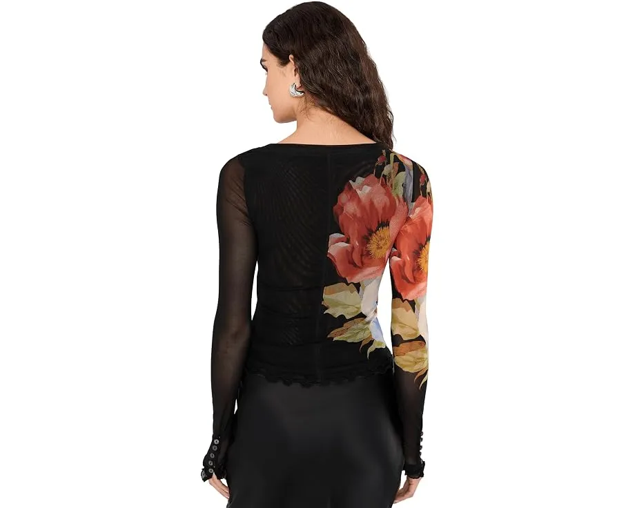 Free People топ Lilly Printed с длинным рукавом