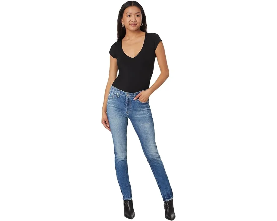 Джинсы AG Jeans Prima Mid-Rise Cigarette Ankle с зауженным низом и пятью карманами