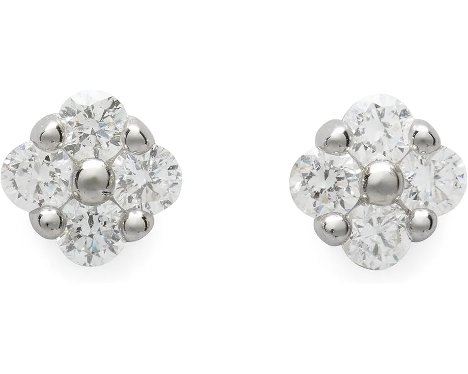 Серьги-гвоздики Fine Jewelry Flower с бриллиантами из стерлингового серебра