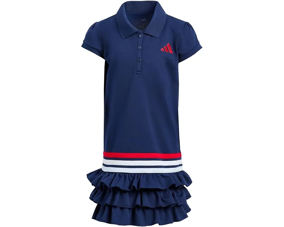 Детское платье adidas Kids с воротником-поло и рюшами