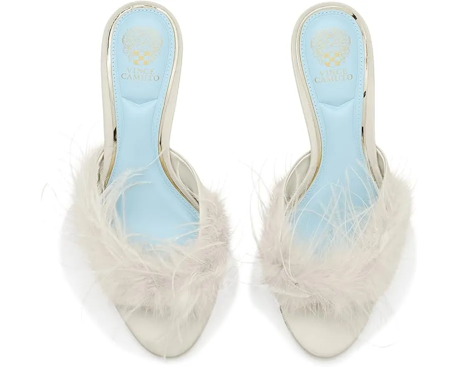 Сандалии-мюли Vince Camuto Paelly на высоком каблуке с перьями