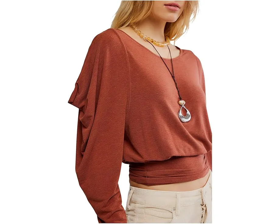 Блуза Moxie с длинным рукавом от Free People на запах с объемными плечами