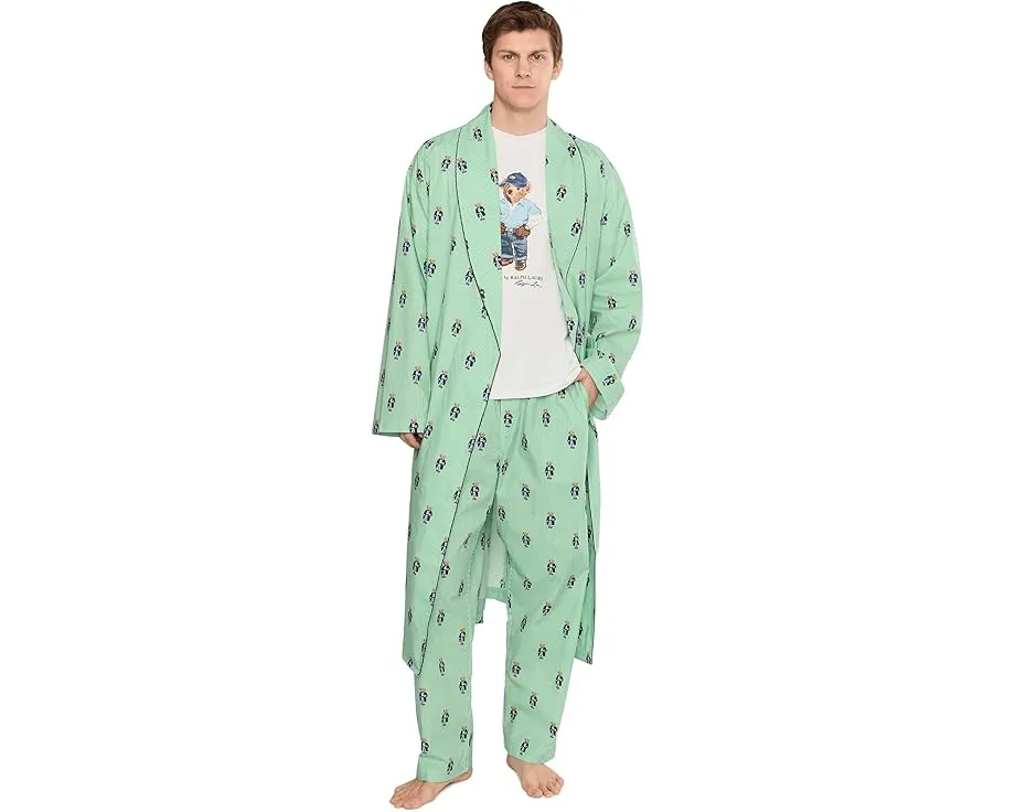 Пижамные брюки Polo Ralph Lauren с принтом в виде медведя и свободным кроем