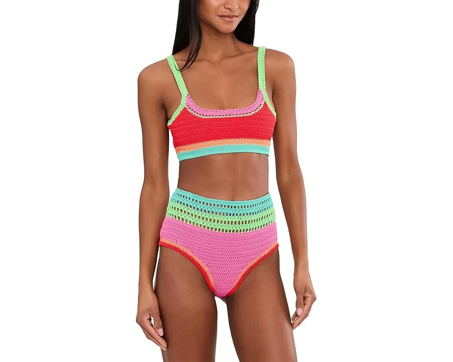 Beach Riot плавки Karmen с вязаным узором и цветными блоками на высокой талии