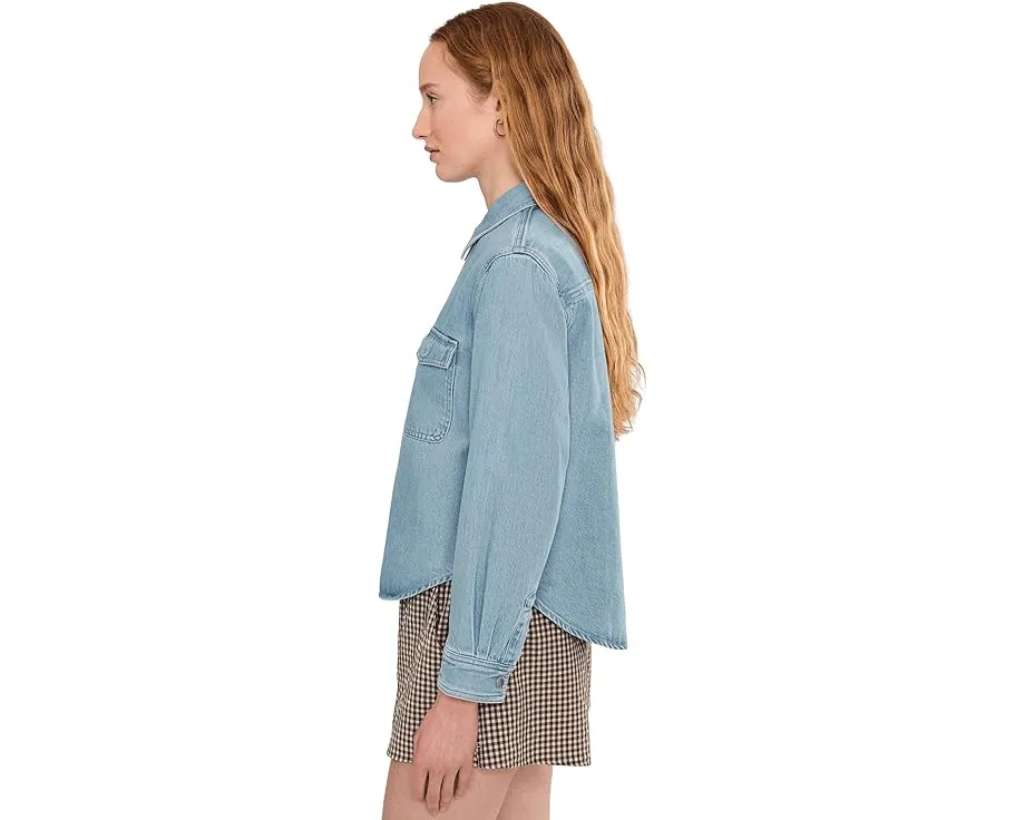 Джинсовая куртка-рубашка Airy Denim Relaxed Madewell с хлопковым составом