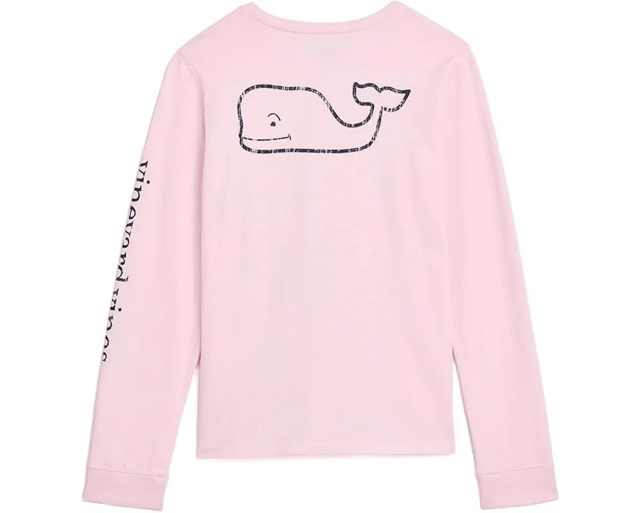 Футболка Vineyard Vines Vintage Whale с длинным рукавом Pink Drink