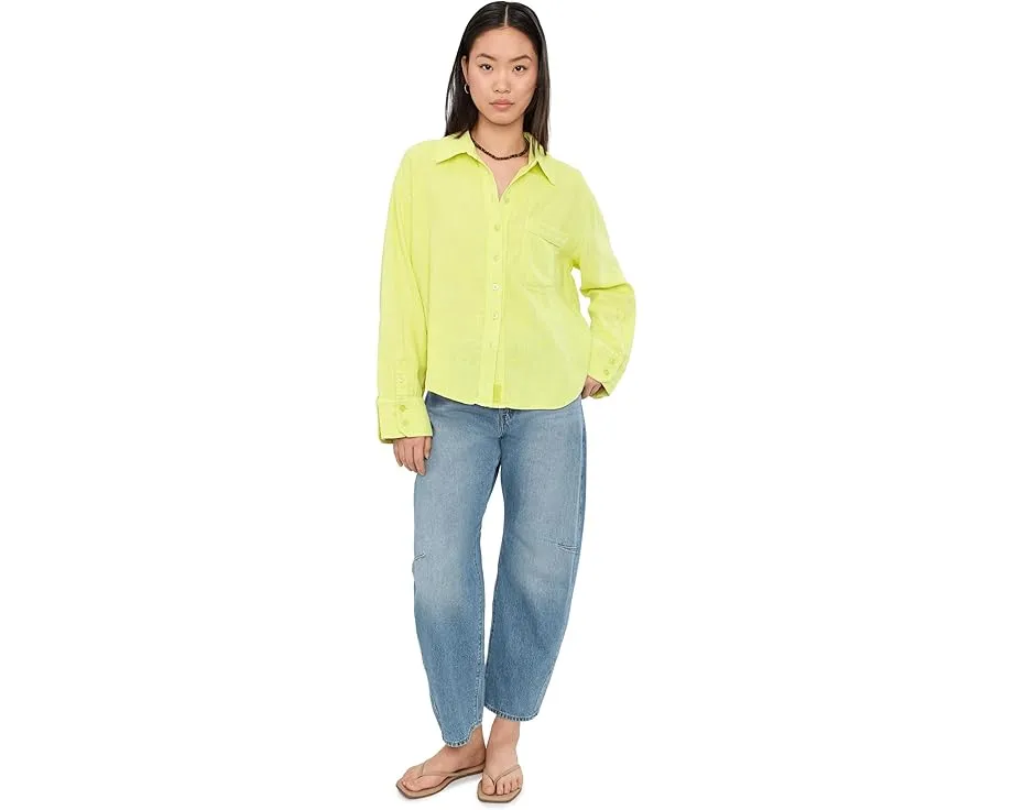 Блуза Linen Laurel Free People с корсетным силуэтом и вышивкой