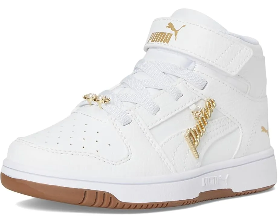 Кроссовки PUMA Kids Rebound Layup Mid на липучках с промежуточной подошвой EVA