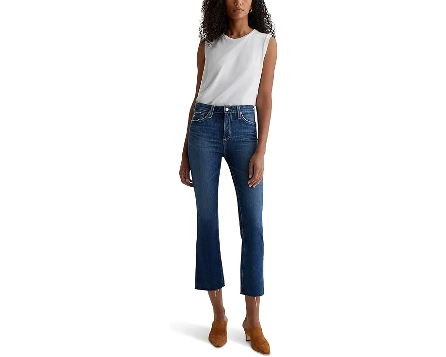 Джинсы AG Jeans Farrah укороченные с расклешением и принтом в стиле памяти