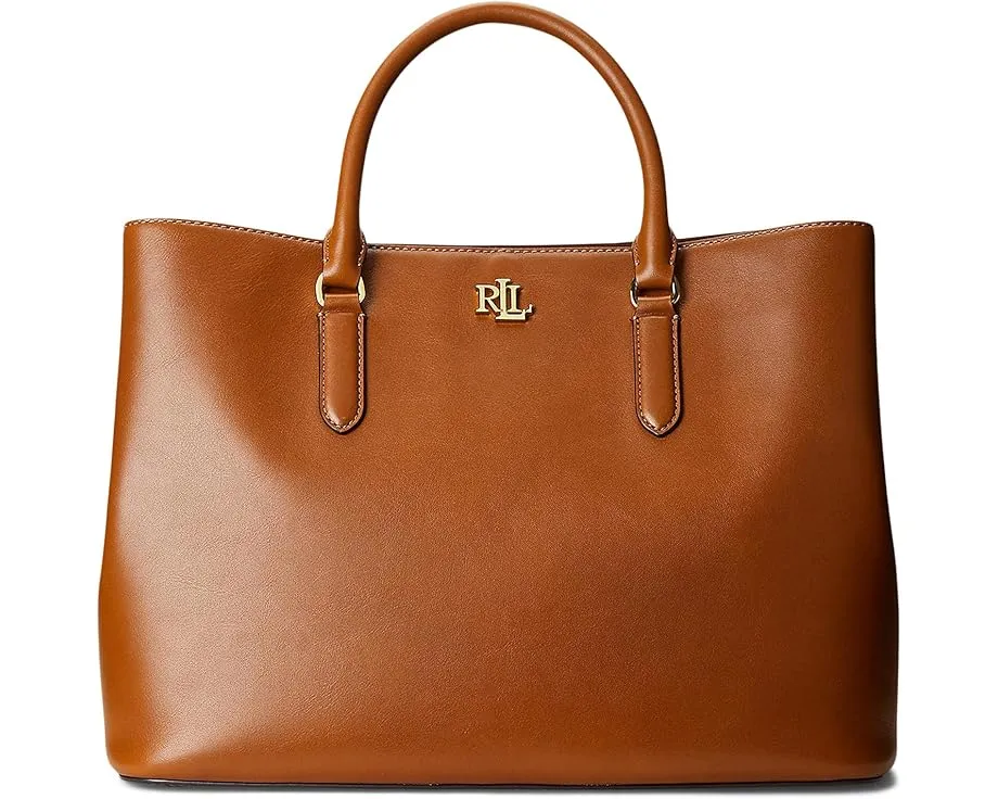 Lauren Ralph Lauren Большая кожаная сумка Marcy с отделением на зажиме и несколькими карманами