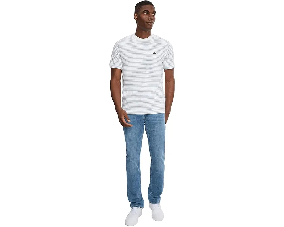 Футболка Lacoste из хлопка в полоску с вышитым логотипом
