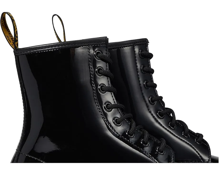 Ботинки Dr. Martens 1460 из лакированной кожи на шнуровке с желтой строчкой