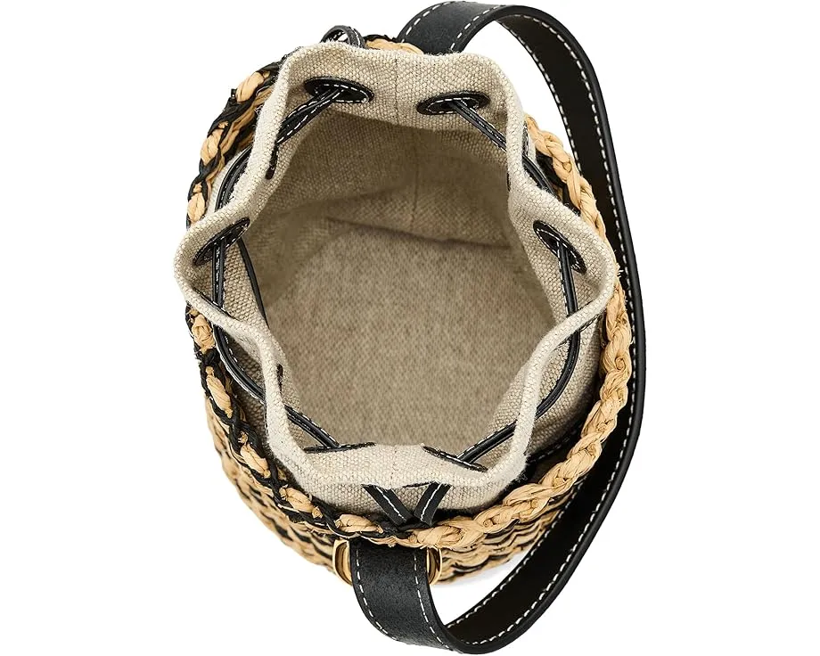 Мини-сумка-корзинка из соломы Mini Straw Basket с регулируемым ремнем Madewell