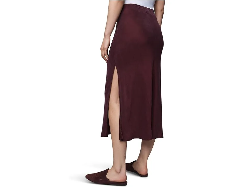 Splendid Юбка миди Serena из атласа с эластичным поясом и разрезом сбоку