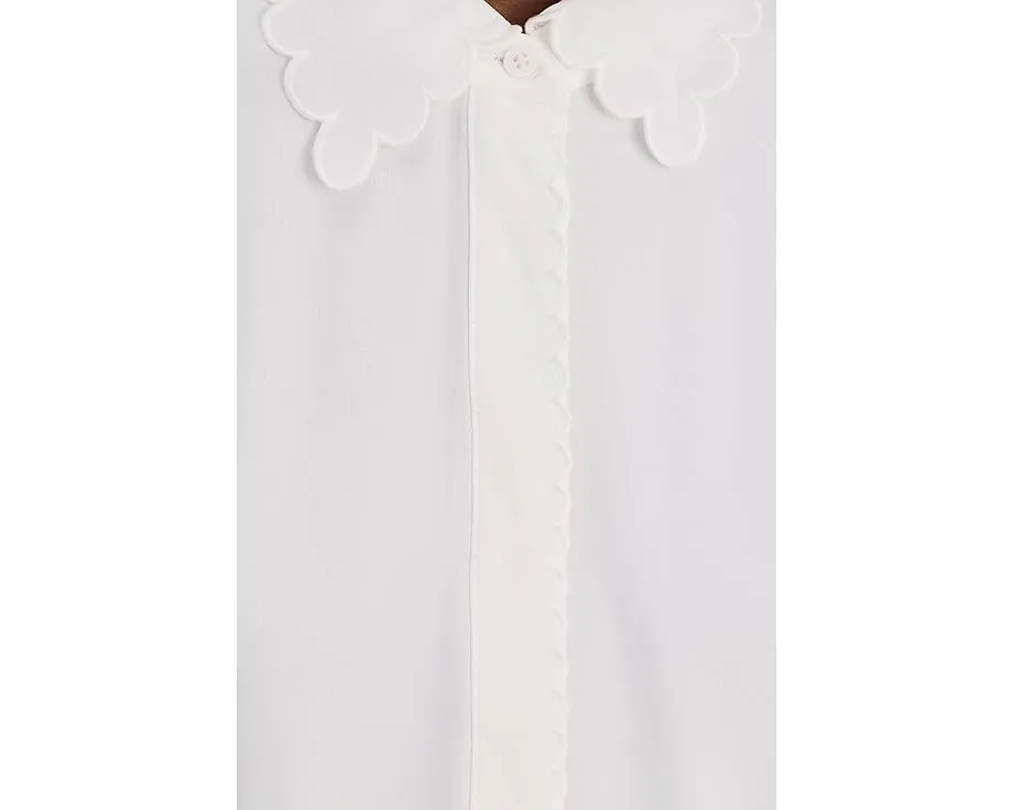 Топ CeCe с коротким рукавом и отделкой в виде ракушки