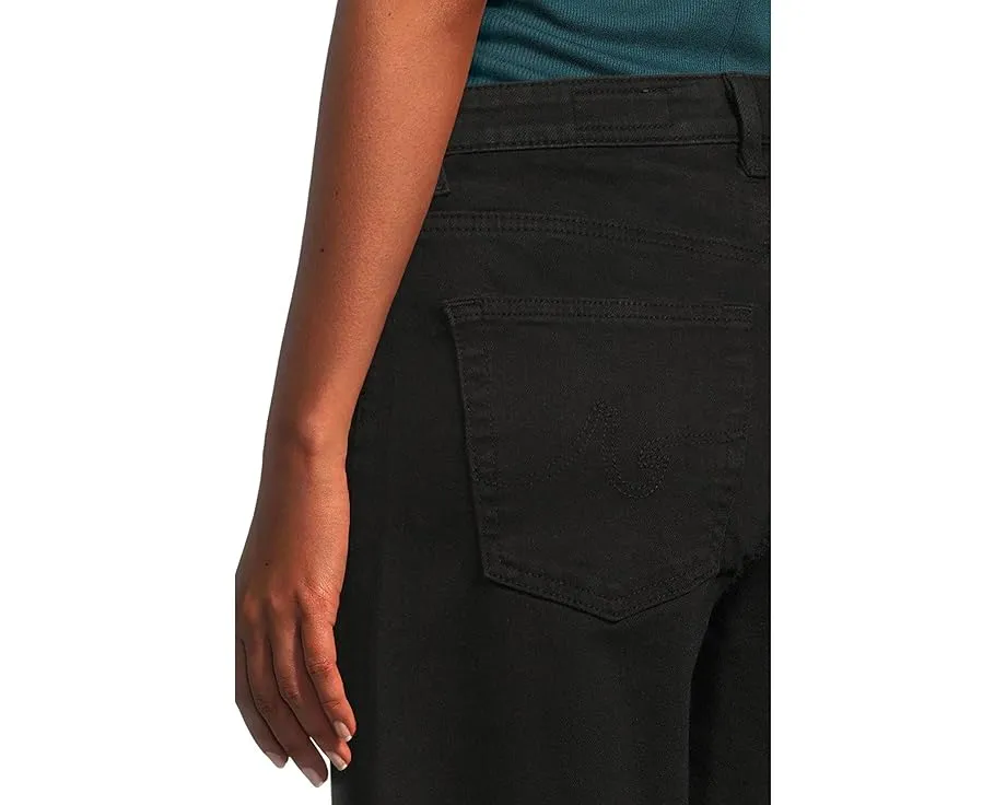 Джинсы AG Jeans Saige Mid Rise Wide Leg Crop укороченные широкие чёрные